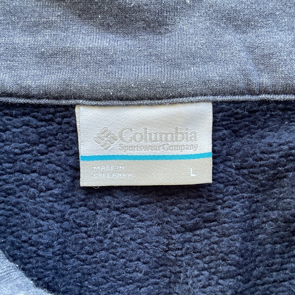 Columbia Navy Blue Quarter Zip Pullover Men's Large - Picture 2 of 3